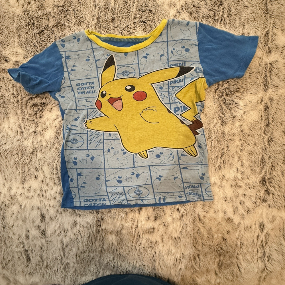 Pokémon Pikachu Kids Sleepwear 2 Piece Set Size 10 T-Shirt Long Pants 0168